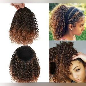 ponytail extensions synthetic curly hair 16” L